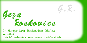 geza roskovics business card